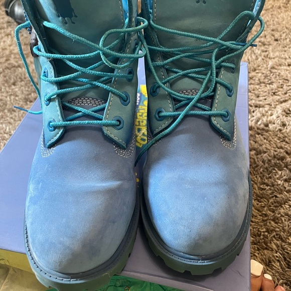 Timberland Kids Blue Boots with Fun Graphics - Picture 4 of 7